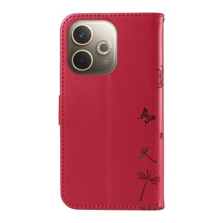 Чехол-книжка Dandelion Embossed Pattern Flip Leather для OPPO A5 Pro 5G Global - красный