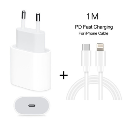 Зарядное устройство +кабель 2 in 1 PD 18W USB-C / Type-C / Cable Length 1m для iPhone - быстрая зарядка