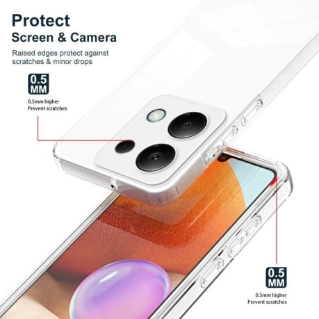 Противоударный чехол Clear Color Frame для Xiaomi Redmi Note 13 Pro 4G / Poco M6 Pro 4G - белый