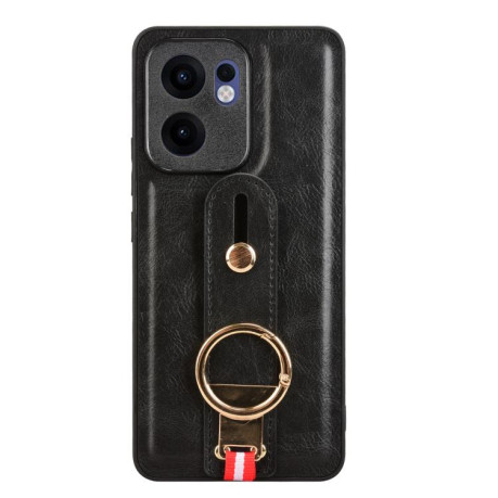 Противоударный чехол Wristband Leather Back для OPPO Reno13 F 5G - черный