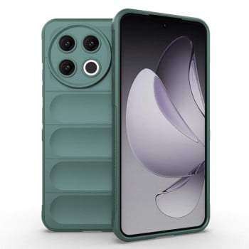 Силиконовый чехол Magic Flannel на Tecno Spark 30 Pro Global — тёмно-зелёный