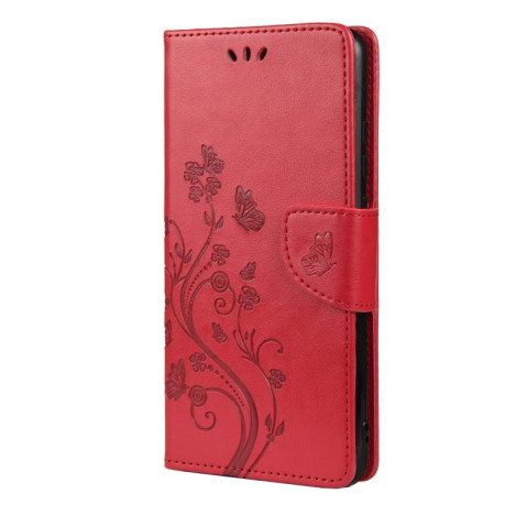 Чехол-книжка Butterfly Flower Pattern для Samsung Galaxy A33 5G - красный