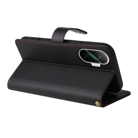 Чехол-книжка Six Card Slots Buckle Leather with Lanyard на на Xiaomi Poco F7 / Xiaomi Redmi Turbo 4 Pro - черный