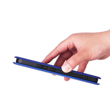 Чехол-книжка Carbon Fiber Texture для Redmi Turbo 5 Max 5G / Poco X8 Pro Max — синий