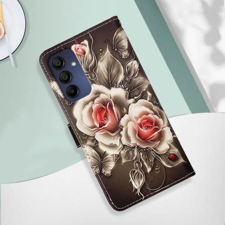 Чехол-книжка Colored Drawing Pattern Plain Weave Leather для Samsung Galaxy A16 5G - розовый