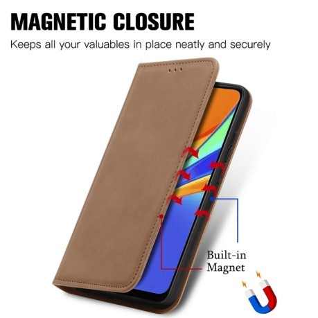 Чехол-книжка Retro Skin Feel Business Magnetic на Xiaomi Redmi 10A/9C - коричневый
