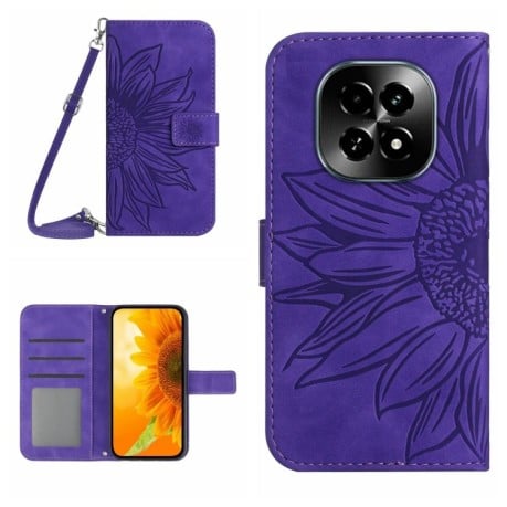 Чехол-книжка Skin Feel Sun Flower для Realme C63 5G - фиолетовый