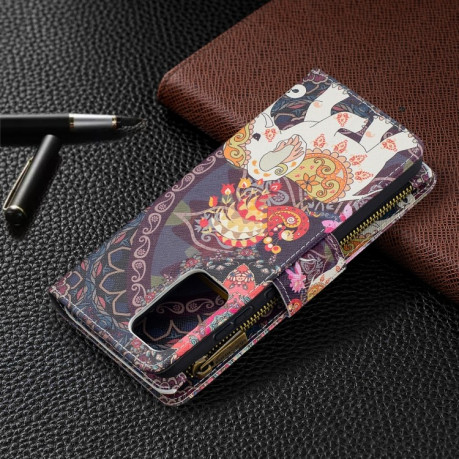 Чехол-кошелек Colored Drawing Series на Samsung Galaxy A52/A52s - Flower Elephants