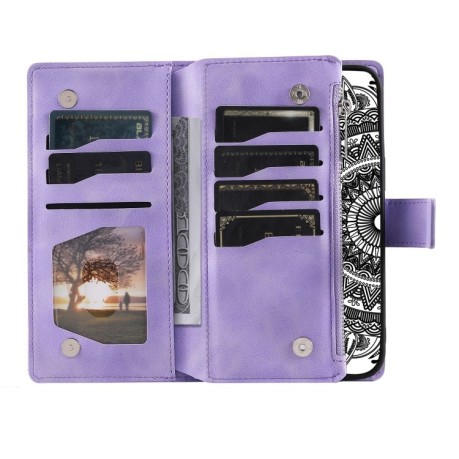 Чехол-книжка Multi-Card Totem Zipper Leather для Samsung Galaxy A36 - фиолетовый