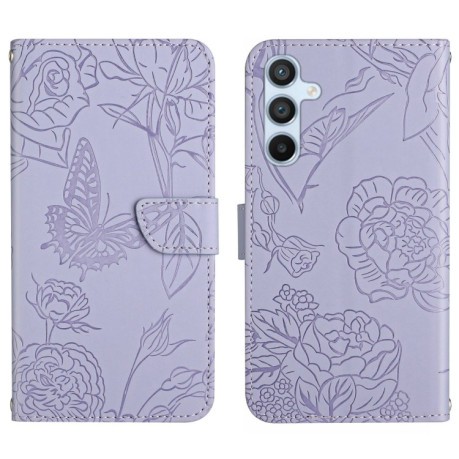 Чохол-книжка Skin Feel Butterfly Embossed для Samsung Galaxy A55 5G - фіолетовий