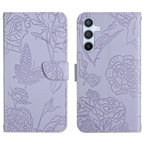 Чохол-книжка Skin Feel Butterfly Embossed  для Samsung Galaxy A56 5G - фіолетовий