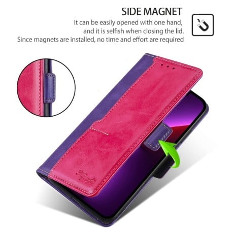 Чохол-книжка Contrast Color для Realme 12 5G - Purple + Rose Red