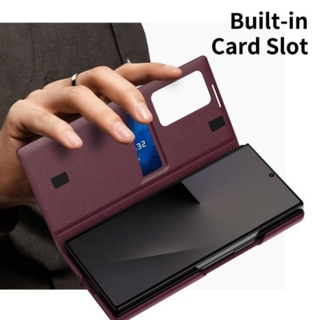 Чехол-книжка Smart View Window Leather на Samsung Galaxy Fold 7 5G - красный