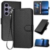 Чехол-книжка Carbon Fiber Texture на Samsung Galaxy S25 5G - черный