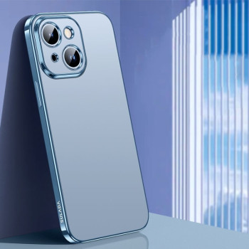 Чохол SULADA Electroplating Frosted TPU на iPhone 15 Plus - блакитний