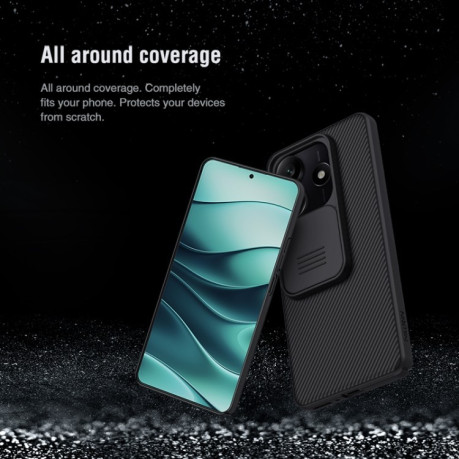 Противоударный чехол NILLKIN Black Mirror Series на Xiaomi Redmi Note 14 5G - синий