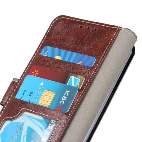 Чехол-книжка Magnetic Retro Crazy Horse Texture для OnePlus Nord CE5 / Ace 5 Racing — коричневый