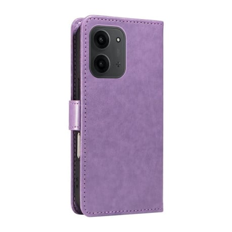 Чехол-книжка Cat Embossing Pattern на Xiaomi Redmi 15C 5G / 4G EU 173mm - фиолетовый