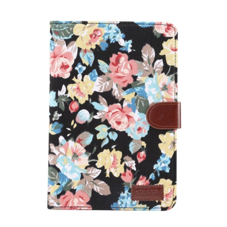 Шкіряний чохол-книга Floral Cloth на iPad Mini 2019 / iPad Mini 4-чорний