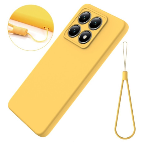 Силиконовый чехол Solid Color Liquid Silicone на Xiaomi 14T - желтый