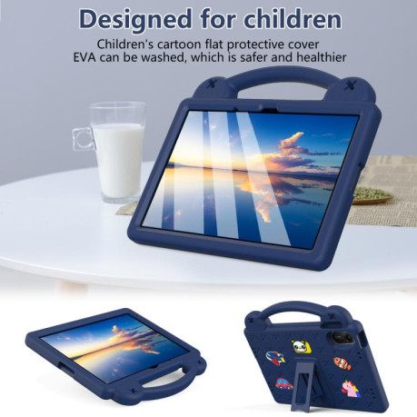 Противоударный чехол EVA Handle Kickstand Children для Xiaomi Redmi Pad 2 11 2025 - синій