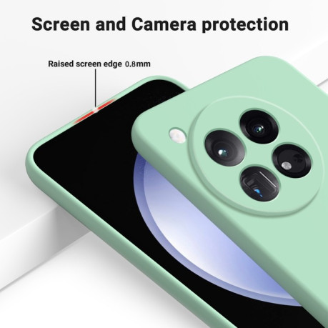Силиконовый чехол Solid Color Liquid Silicone на OnePlus 12 - зеленый