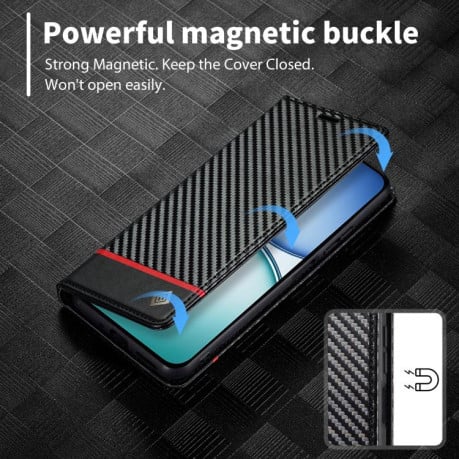 Чехол-книжка LC.IMEEKE Carbon Fiber на Xiaomi 15T 5G - Black