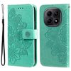 Чехол-книжка 7-petal Flowers Embossing на Xiaomi Redmi Note 15 4G / 5G /Poco M8 Note 15 4G / 5G /Poco M8 5G — зелёный