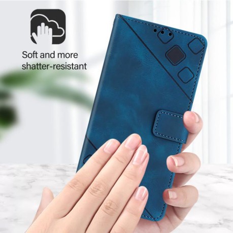 Чохол-книжка Skin-feel Embossed для OPPO Reno13 F/Reno13 FS- синій