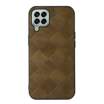 Противоударный чехол Weave Plaid на Samsung Galaxy M33 5G - зеленый