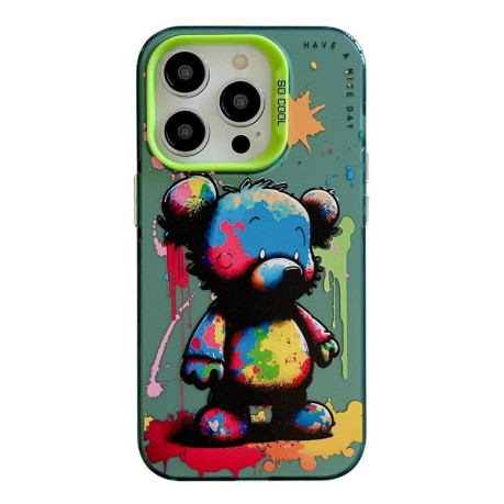 Чехол Animal Pattern Oil Painting Series для iPhone 15 Pro Max - Colorful Bear