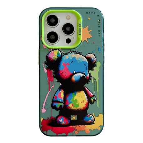 Чохол Animal Pattern Oil Painting Series для iPhone 15 Pro Max - Colorful Bear