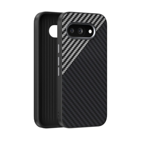 Ультратонкий чохол ABEEL C Carbon Fiber Series 6D Micro Relief MagSafe на Pixel 9a - чорно-сірий