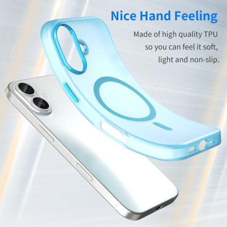 Противоударный чехол MagSafe Frosted Translucent TPU + PC для iPhone 17 - синий