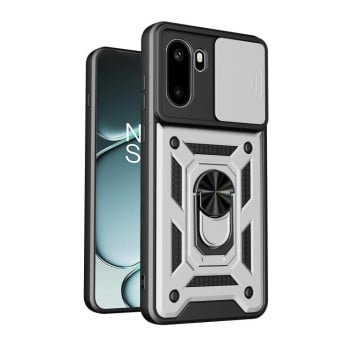 Противоударный чехол Sliding Camshield на OnePlus 15R — серебристый