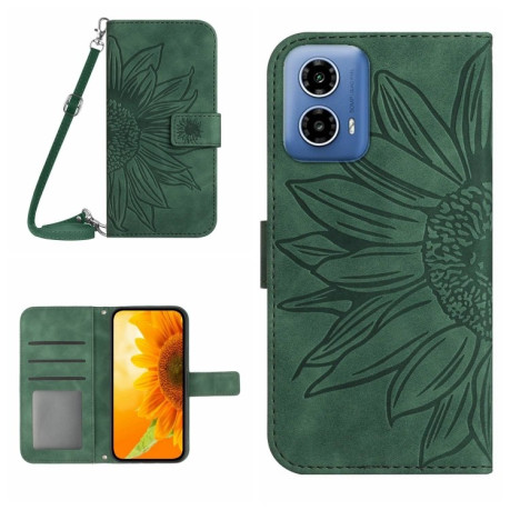 Чехол-книжка Skin Feel Sun Flower для Motorola Moto G35 5G - зеленый