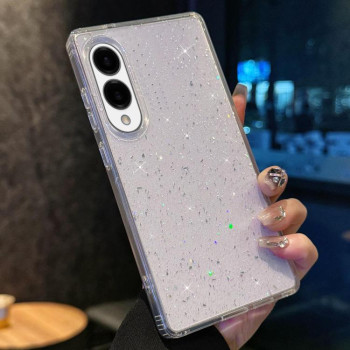 Противоударный чехол Sequins Glitter Shockproof TPU для Samsung Galaxy S25 Edge 5G - прозрачный