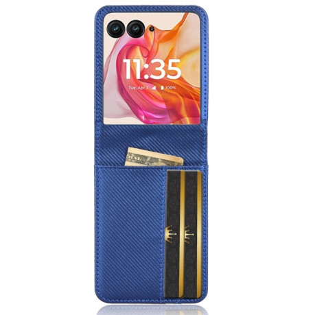 Протиударний чохол Card Slot PU Leather PC для Motorola Moto Razr 50 Ultra - синій