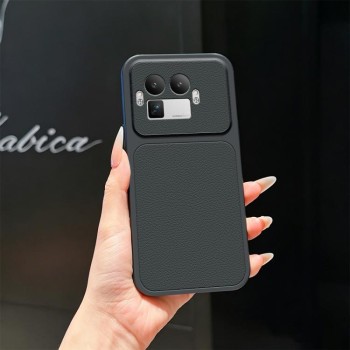 Противоударный чехол Lambskin Series Skin Feel Shockproof с мягким покрытием на Realme GT 8 Pro Global — чёрный