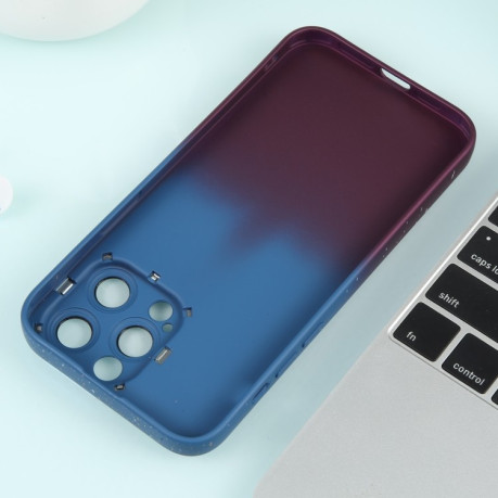 Противоударный чехол Frosted Lens MagSafe для iPhone 15 - голубо-красный