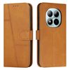 Чехол-книжка со строчкой и фактурой Calf на Xiaomi Poco M8 Pro/Redmi Note 15 Pro+ 5G Global  — жёлтый