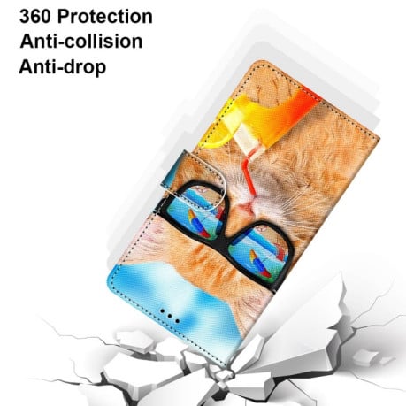 Чохол-книжка Coloured Drawing Cross Samsung Galaxy A03 Core - Cat Drinking Soda