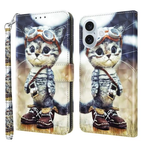 Чохол-книжка 3D Painting для iPhone 16 Plus - Cat