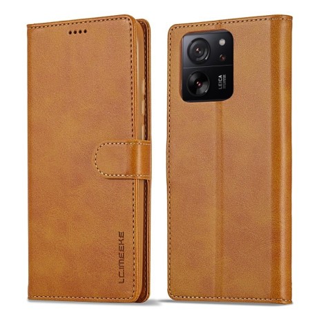 Чохол книжка LCIMEEKE Calf Texture на Xiaomi 14T Pro - коричневий