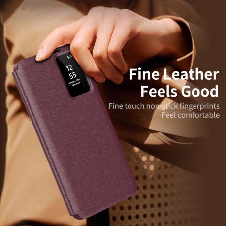 Чохол-книжка Smart View Window Leather  для Samsung Galaxy S25+ 5G - червоний