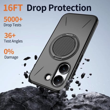 Чохол Metal Rotation Holder MagSafe TPU Hybrid PC з металевим поворотним тримачем і MagSafe на Xiaomi Redmi Turbo 5 5G / Poco X8 Pro 5G — чорний