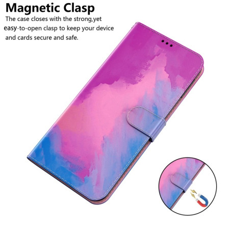 Чехол-книжка Watercolor Pattern для Xiaomi Poco C40/Redmi 10c - Purple Red