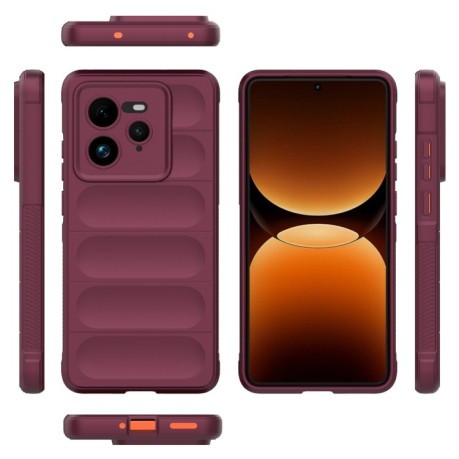 Силиконовый чехол Magic Flannel для Realme GT 7 Pro 5G - винно-красный