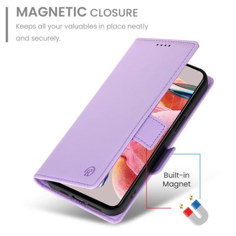 Чехол-книжка Side Buckle Magnetic Frosted Leather на OPPO Reno15 F 5G — фиолетовый