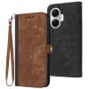 Чохол-книжка Side Buckle Double Fold Hand Strap Leather для Xiaomi Poco F7 - коричневый